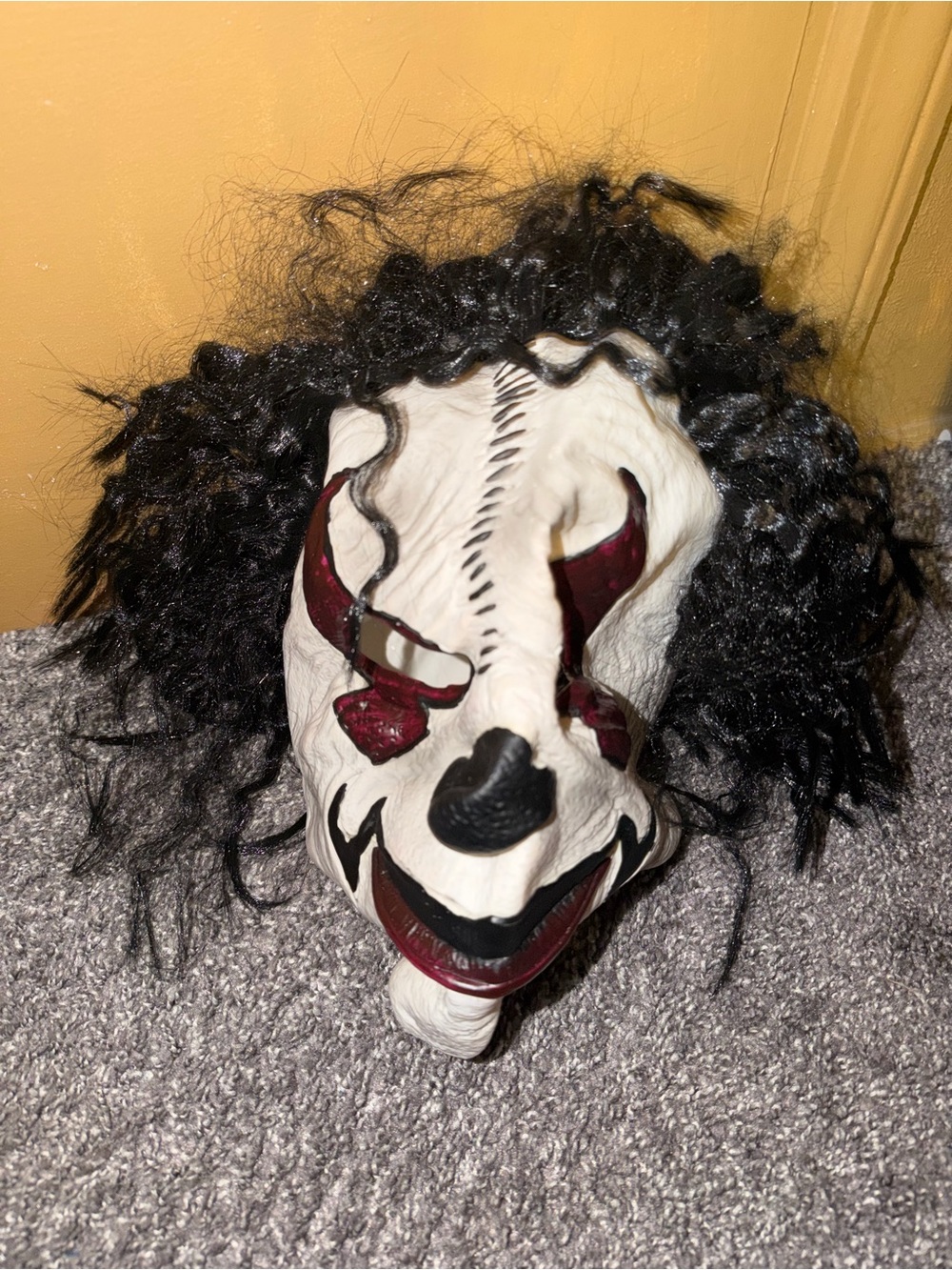 Scary Clown Halloween Mask Horror Creepy Costume Accessory As Is Clean Rubber HW